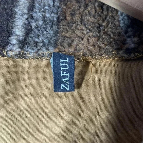 Zaful Women’s Cropped Jacket Quarter Zip Brown Tan US 8 Large - Picture 5 of 8